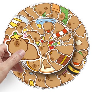51 Chiếc Q Phiên Bản Capybara Miếng Dán Hoạt Hình Graffiti Mẫu Giáo Bé Trai Bé Gái Phần Thưởng Miếng Dán