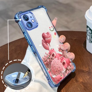 Ốp Lưng Cho iPhone 11 iPhone 11 Pro iPhone 11 Pro Max Mạ Điện Hoạt Hình Hoa Hồng Dễ Thương Gấu Nhỏ Vỏ Điện Thoại Silicon TPU Mềm Bốn Góc Túi Khí Chống Rơi