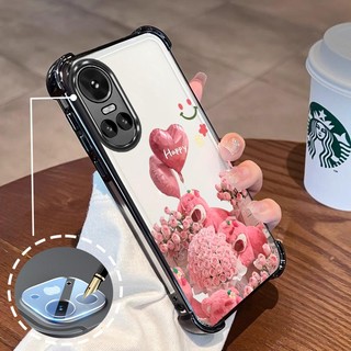 Ốp Lưng Cho OPPO RENO 10 5G RENO 10 Pro 5G Mạ Điện Hoạt Hình Hoa Hồng Hồng Dễ Thương Gấu Nhỏ Vỏ Điện Thoại Silicon TPU Mềm Bốn Góc Túi Khí Chống Rơi