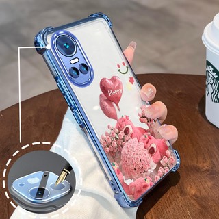 Ốp Lưng Cho OPPO RENO 10 5G RENO 10 Pro 5G Mạ Điện Hoạt Hình Hoa Hồng Hồng Dễ Thương Gấu Nhỏ Vỏ Điện Thoại Silicon TPU Mềm Bốn Góc Túi Khí Chống Rơi