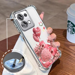 Ốp Lưng Cho Redmi note 13 4G note 13 5G note 13 Pro 4G note 13 Pro 5G Mạ Điện Hoạt Hình Hoa Hồng Hồng Dễ Thương Gấu Nhỏ Vỏ Điện Thoại Silicon TPU Mềm Bốn Góc Túi Khí Chống Rơi