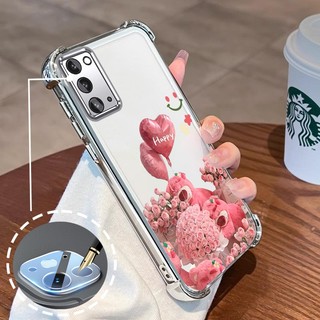 Ốp Lưng Dành Cho Samsung NOTE 20 Mạ Điện Hoạt Hình Hoa Hồng Dễ Thương Gấu Nhỏ Vỏ Điện Thoại Silicon TPU Mềm Bốn Góc Túi Khí Chống Rơi