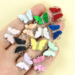 10 chiếc Vòng cổ hình bướm Acrylic đầy màu sắc rực rỡ Vòng cổ thời trang, bông tai, móc khóa và nhiều đồ trang trí khác Mặt dây chuyền nhẫn đôi hợp kim DIY - Hoàn hảo cho các nhà thiết kế trang sức thủ công