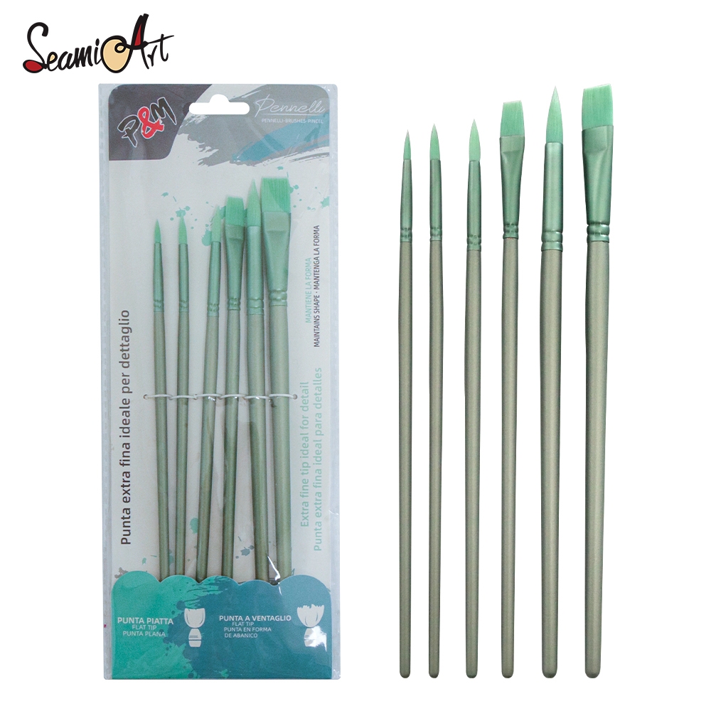 Ảnh Seamiart 4 / 6 Cái. Màu sắc khác nhau Hình dạng khác nhau Bộ cọ vẽ tóc Nylon cho bầu dầu màu nước Acrylic 1
