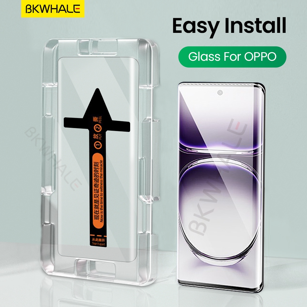 BKWHALE Dễ Dàng Lắp Đặt Kính Cường Lực Cho OPPO Reno12 Reno13 Reno14 Reno15 Reno16 Find X9 X8 X7 Ultra X6 Reno 16 16F 15 15F 14 14F 13 13F 12 12F 11 11F 9 10 Pro + Bảo Vệ Màn Hình