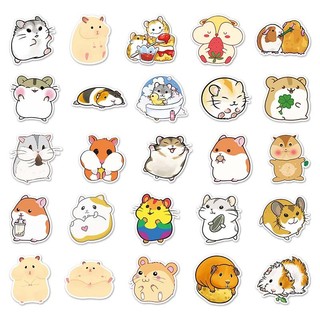 Bộ 50 Hamster Động Vật Miếng Dán Hoạt Hình Graffiti Hành Lý Laptop Nhật Ký Chống Thấm Nước Trang Trí Miếng Dán
