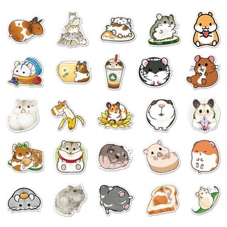 Bộ 50 Hamster Động Vật Miếng Dán Hoạt Hình Graffiti Hành Lý Laptop Nhật Ký Chống Thấm Nước Trang Trí Miếng Dán