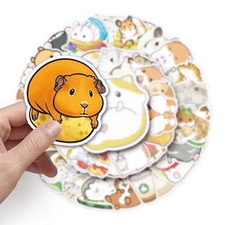 Bộ 50 Hamster Động Vật Miếng Dán Hoạt Hình Graffiti Hành Lý Laptop Nhật Ký Chống Thấm Nước Trang Trí Miếng Dán