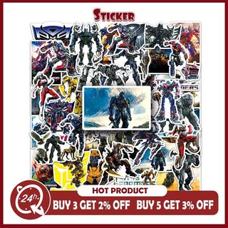 Bộ 50 Hoạt Hình Transformers Miếng Dán DIY Nhật Ký Hành Lý Sổ Lưu Niệm Điện Thoại Di Động Xe Đạp Trẻ Em Miếng Dán