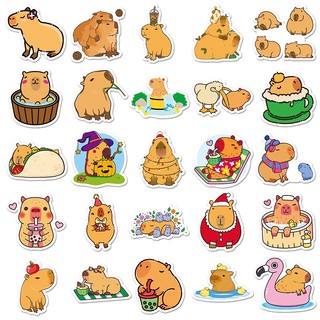 100 Chiếc Capybara Miếng Dán Hoạt Hình Dễ Thương Capibala Động Vật Decal Chống Thấm Nước Trang Trí Laptop Kid Miếng Dán