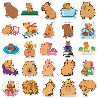 100 Chiếc Capybara Miếng Dán Hoạt Hình Dễ Thương Capibala Động Vật Decal Chống Thấm Nước Trang Trí Laptop Kid Miếng Dán