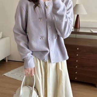 Áo len dệt kim dài tay dáng rộng thời trang Hàn Quốc mới dành cho nữ