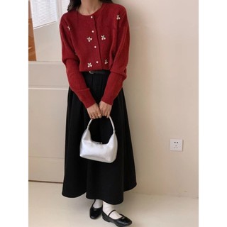 Áo len dệt kim dài tay dáng rộng thời trang Hàn Quốc mới dành cho nữ