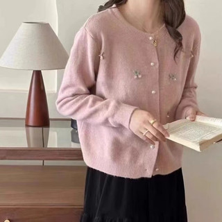 Áo len dệt kim dài tay dáng rộng thời trang Hàn Quốc mới dành cho nữ