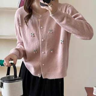 Áo len dệt kim dài tay dáng rộng thời trang Hàn Quốc mới dành cho nữ