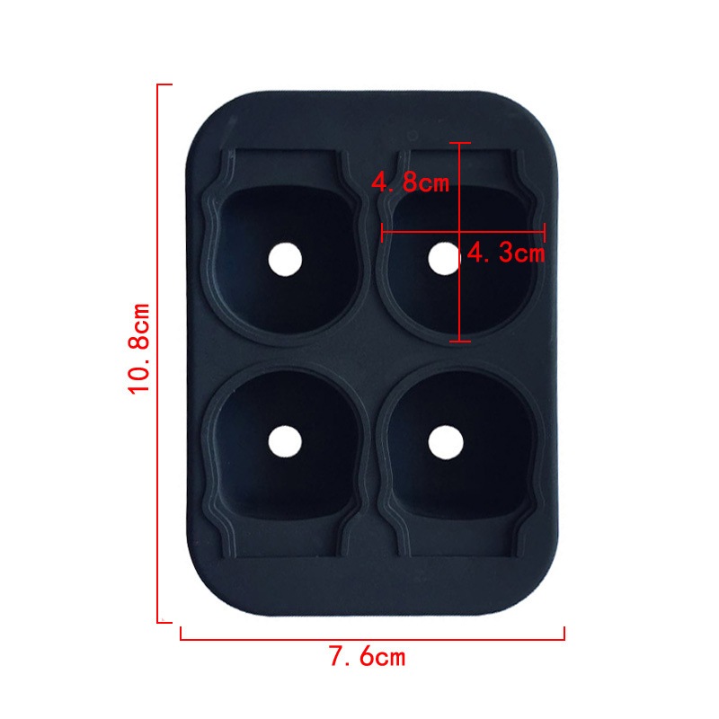 4 khoang đầu lâu silicone khuôn whisky đá khuôn sô cô la khuôn kem khuôn bánh trang trí khuôn bánh pudding thạch khuôn DIY dụng cụ nướng bánh