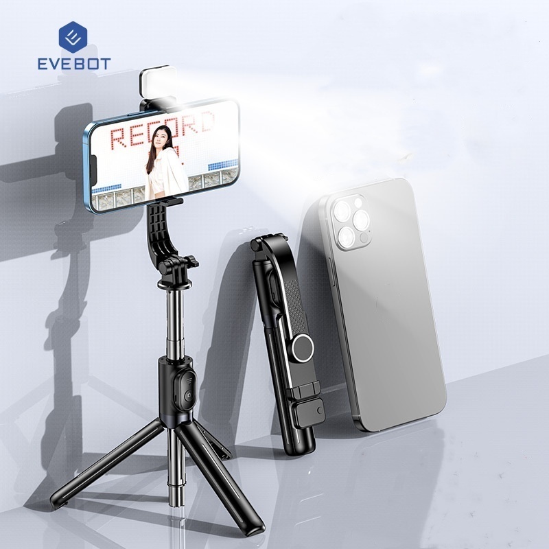Ảnh Evebot Gậy selfie Bluetooth đa chức năng với đèn LED, điều khiển từ xa Bluetooth, chân máy ảnh, ảnh tự sướng hoặc phát trực tiếp, dễ mang theo 2