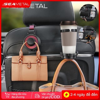 Móc treo đồ sau xe 2in1 - giá treo sau xe kèm để cốc siêu tiện lợi SEAMETAL