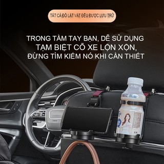 Móc treo đồ sau xe 2in1 - giá treo sau xe kèm để cốc siêu tiện lợi SEAMETAL