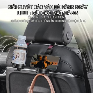 Móc treo đồ sau xe 2in1 - giá treo sau xe kèm để cốc siêu tiện lợi SEAMETAL