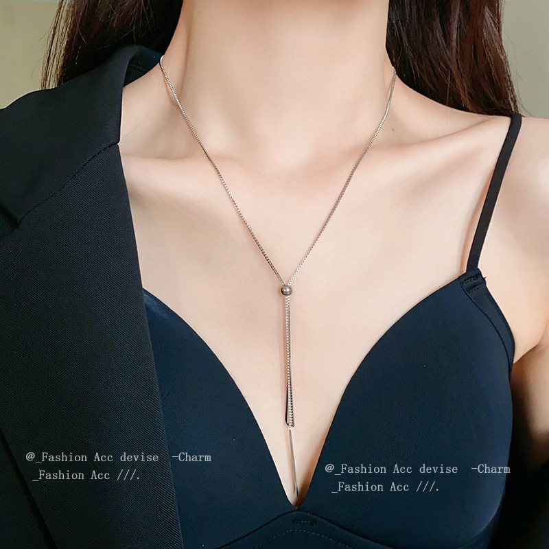 Vòng cổ hình tam giác thời trang đơn giản có thể điều chỉnh cá tính gió lạnh dây chuyền áo len dài thời trang mới phù hợp với nữ