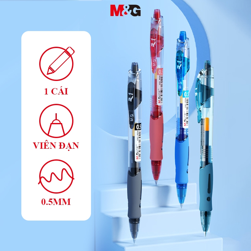M&G Bút Gel Bút Bi Bấm Bút Viết Bi Bút Bi Xanh Ngòi mực đen Bút đen Bấm ...