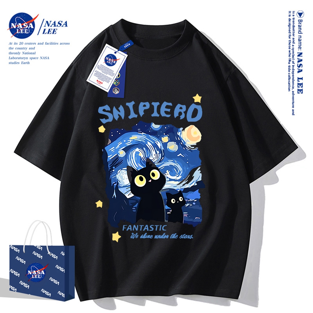 🔥Hàng có sẵn🔥Nasa Khớp Ngắn Tay Nam Nữ Xu Hướng Thời Trang Mùa Hè 2024 Phong Cách Mới Rời Cặp Đôi Nửa Tay