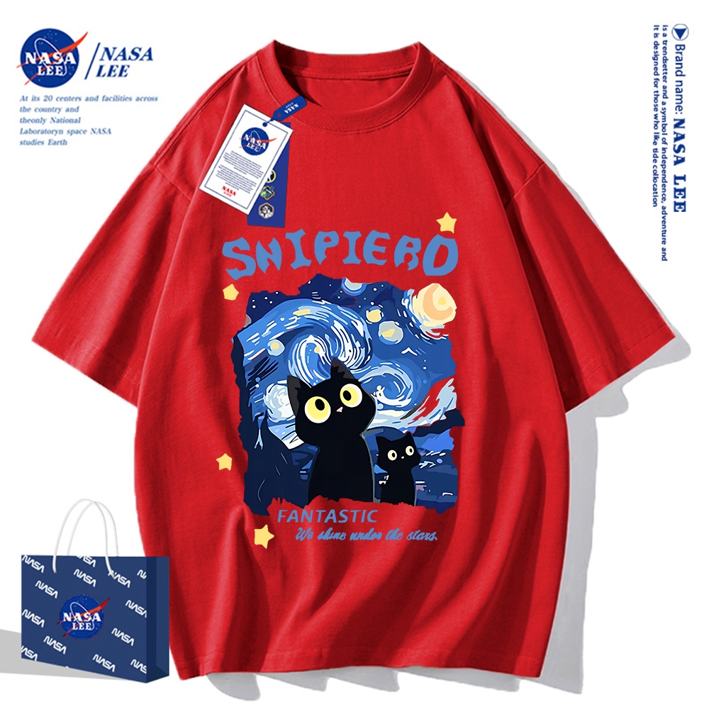 🔥Hàng có sẵn🔥Nasa Khớp Ngắn Tay Nam Nữ Xu Hướng Thời Trang Mùa Hè 2024 Phong Cách Mới Rời Cặp Đôi Nửa Tay