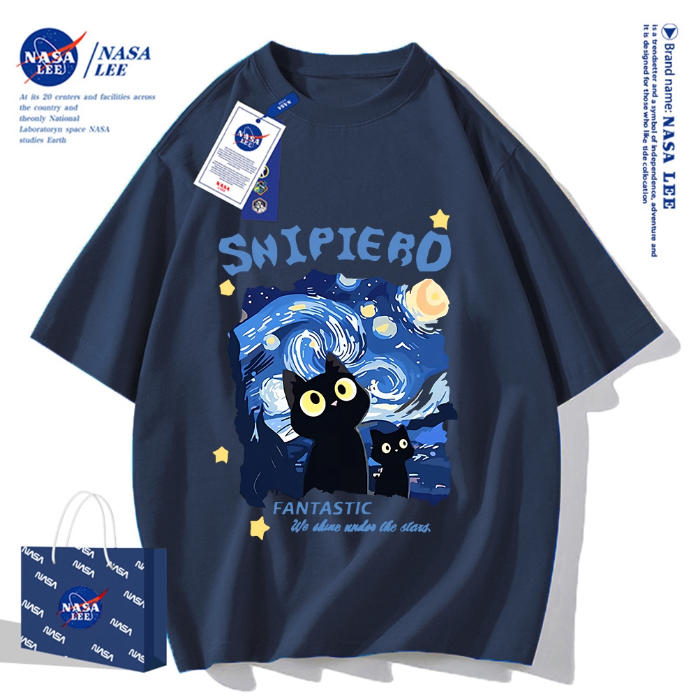 🔥Hàng có sẵn🔥Nasa Khớp Ngắn Tay Nam Nữ Xu Hướng Thời Trang Mùa Hè 2024 Phong Cách Mới Rời Cặp Đôi Nửa Tay