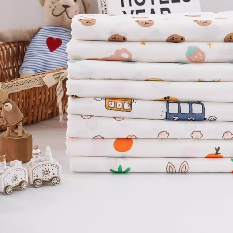 Bé Cotton Nguyên Chất Hai Lớp Gạc Vải In Cotton Mềm Mỏng Thân Thiện Với Môi Trường Cho Khăn Tã Và Quần Áo Bộ Đồ Ngủ YHW300350
