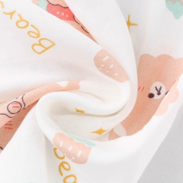 Bé Cotton Nguyên Chất Hai Lớp Gạc Vải In Cotton Mềm Mỏng Thân Thiện Với Môi Trường Cho Khăn Tã Và Quần Áo Bộ Đồ Ngủ YHW300350