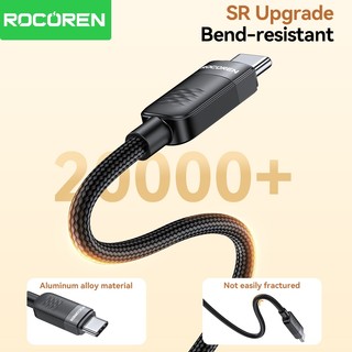Rocoren 240W USB Loại C Sang USB C PD QC 3.0 5A Sạc Nhanh USBC Dây Cho iPhone 17 16 Pro Max Air Android Điện Thoại Laptop