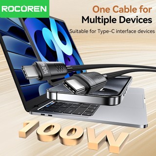 Rocoren 240W USB Loại C Sang USB C PD QC 3.0 5A Sạc Nhanh USBC Dây Cho iPhone 17 16 Pro Max Air Android Điện Thoại Laptop