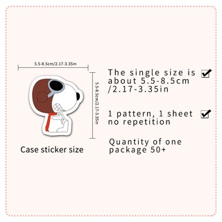 Bộ 50 Hoạt Hình Snoopy Miếng Dán Graffiti Cốc Nước Hành Lý Laptop Kid DIY Miếng Dán Chống Thấm Nước