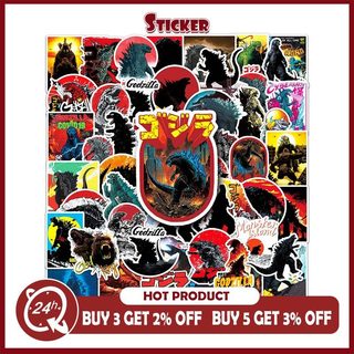 Bộ 50 Quái Vật Godzilla Anime Hoạt Hình Graffiti Dán Trang Trí Laptop Xe Chống Thấm Nước Miếng Dán