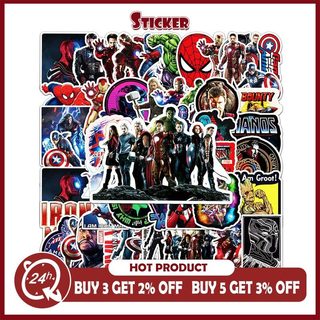 52 Chiếc Disney Marvel The Avengers Dán Siêu Anh Hùng Đề Can Ván Trượt Laptop Miếng Dán Chống Thấm Nước