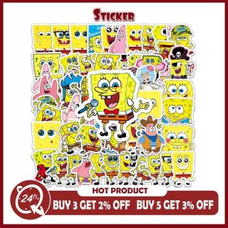 60 Chiếc Hoạt Hình SpongeBob Miếng Dán Hoạt Hình Kawaii Laptop Điện Thoại Guitar Ván Trượt Trang Trí Miếng Dán