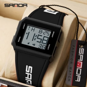 Đồng hồ LCD thạch anh sang trọng đa năng chống nước Sanda 9003 dành cho nam