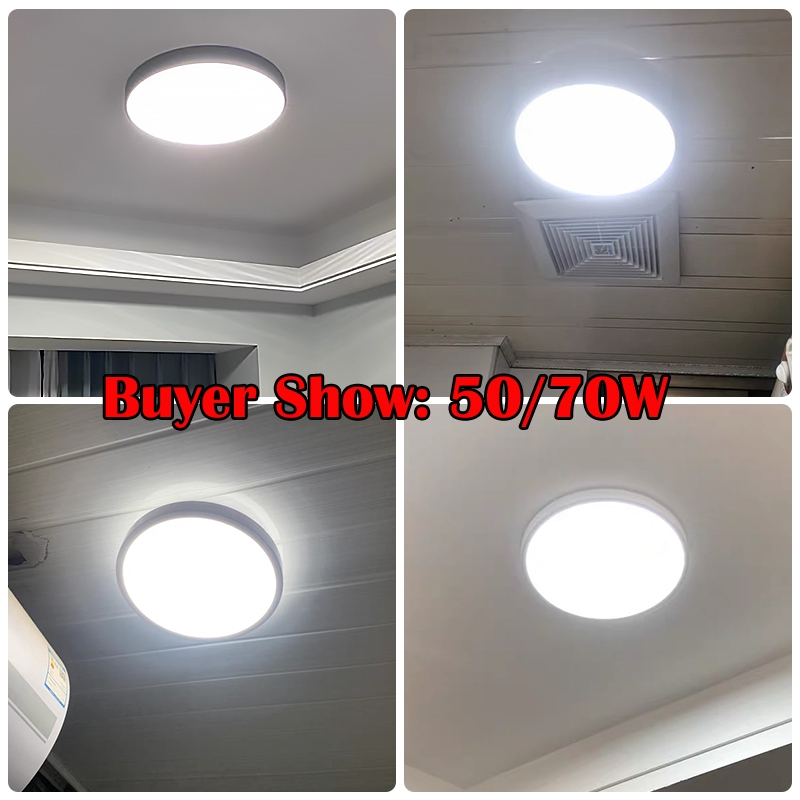 Đèn trần Led ba màu Đèn trần hiện đại 50W 60W 70W Đèn bảng điều khiển cho phòng ngủ Chiếu sáng phòng khách