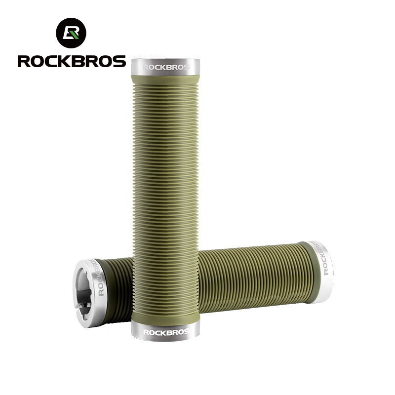 Rockbros Khóa Song Phương Chống Trơn Trượt Chống Sốc Tay Cầm Cao Su Thoải Mái Tay Cầm MTB Xe Đạp Đường Bộ Phụ Kiện Đi Xe Đạp
