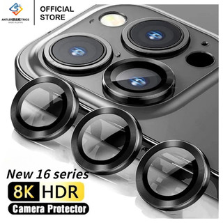 Kính cường lực bảo vệ ống kính máy ảnh màu titan mới 16 Pro Max Thích hợp cho iPhone 15 14 13 12 11 Pro Max 12 / 13mini 14 / 15 / 16Plus Phim bảo vệ máy ảnh kim loại