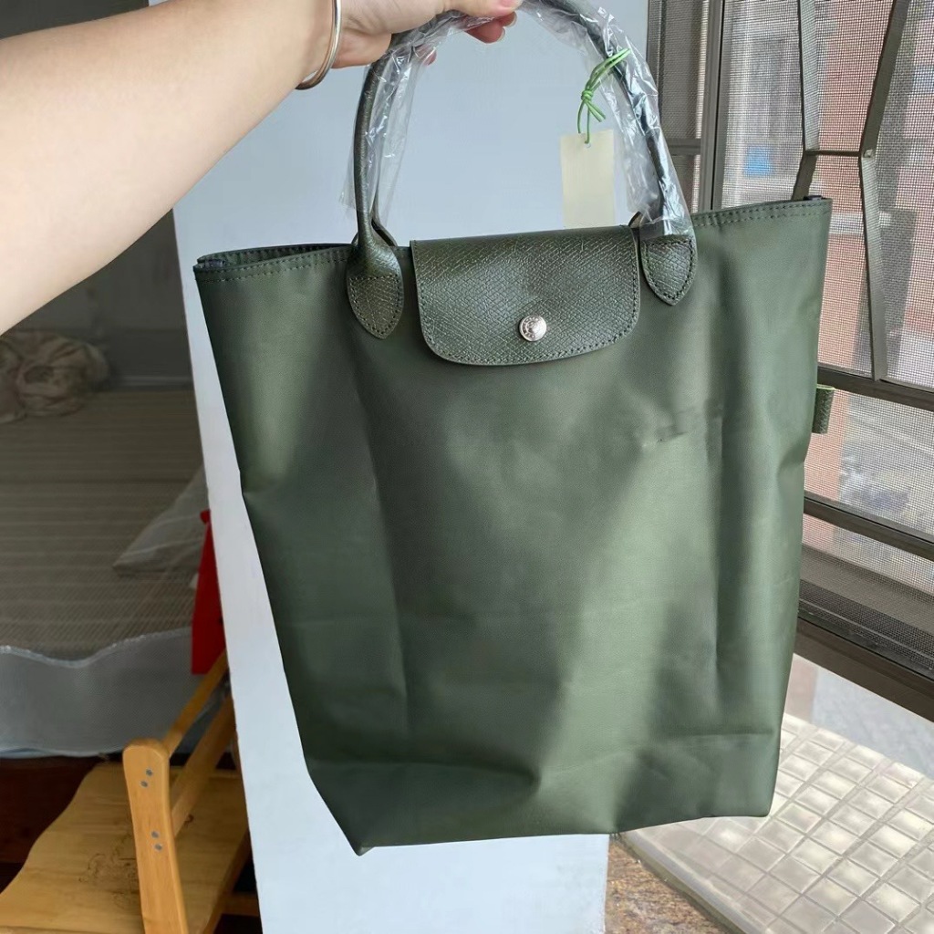 War horse nylon cổ điển dài vuông cầm tay túi tote tấm dọc túi máy tính