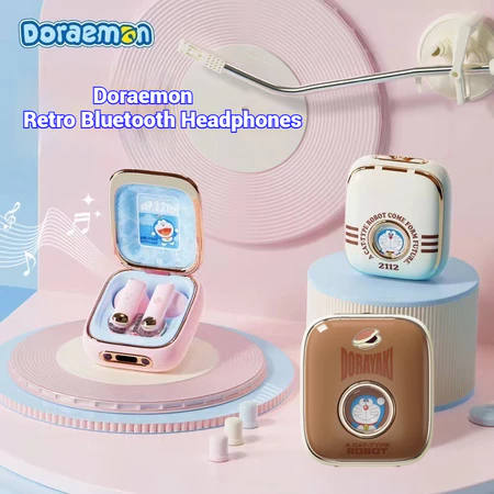 Doraemon Tai nghe nhét trong tai không dây Bluetooth thế hệ thứ 2 Tai nghe Bluetooth Tai nghe thể thao âm thanh nổi không dây Tai nghe Bluetooth TWS Mới Chất lượng âm thanh HIFI Cảm ứng thông minh Blu