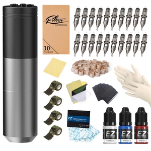 Lancer-KIT Hộp mực không dây Máy xăm Bút pin xoay có công suất di động 1600mAh LED Hiển thị kỹ thuật số Hình xăm