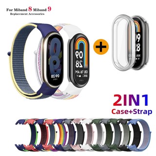 Dây đeo 2in1 + Vỏ dây đeo Nylon dệt Dây đeo cổ tay cho Xiaomi Smart Band 10 / Miband 9 / Miband 8 Vỏ bảo vệ màn hình