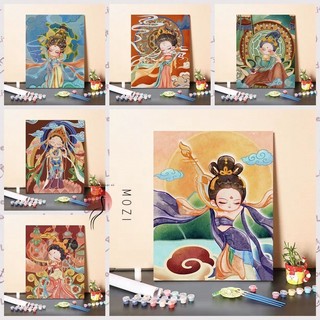 MOZI✨40 * 50cm / 30 * 40cm cổ xưa Cổ Tự tranh tô màu theo số bộ tô màu theo số tranh số hóa tranh sơn dầu số hoá sơn acrylic Làm Kỹ Thuật Số Tranh Sơn Dầu Sơn Màu Tranh Làm Đầy Tranh Vẽ Tay Acrylic Tranh Vẽ Tay Tranh Trang Trí Tranh Sơn Dầu