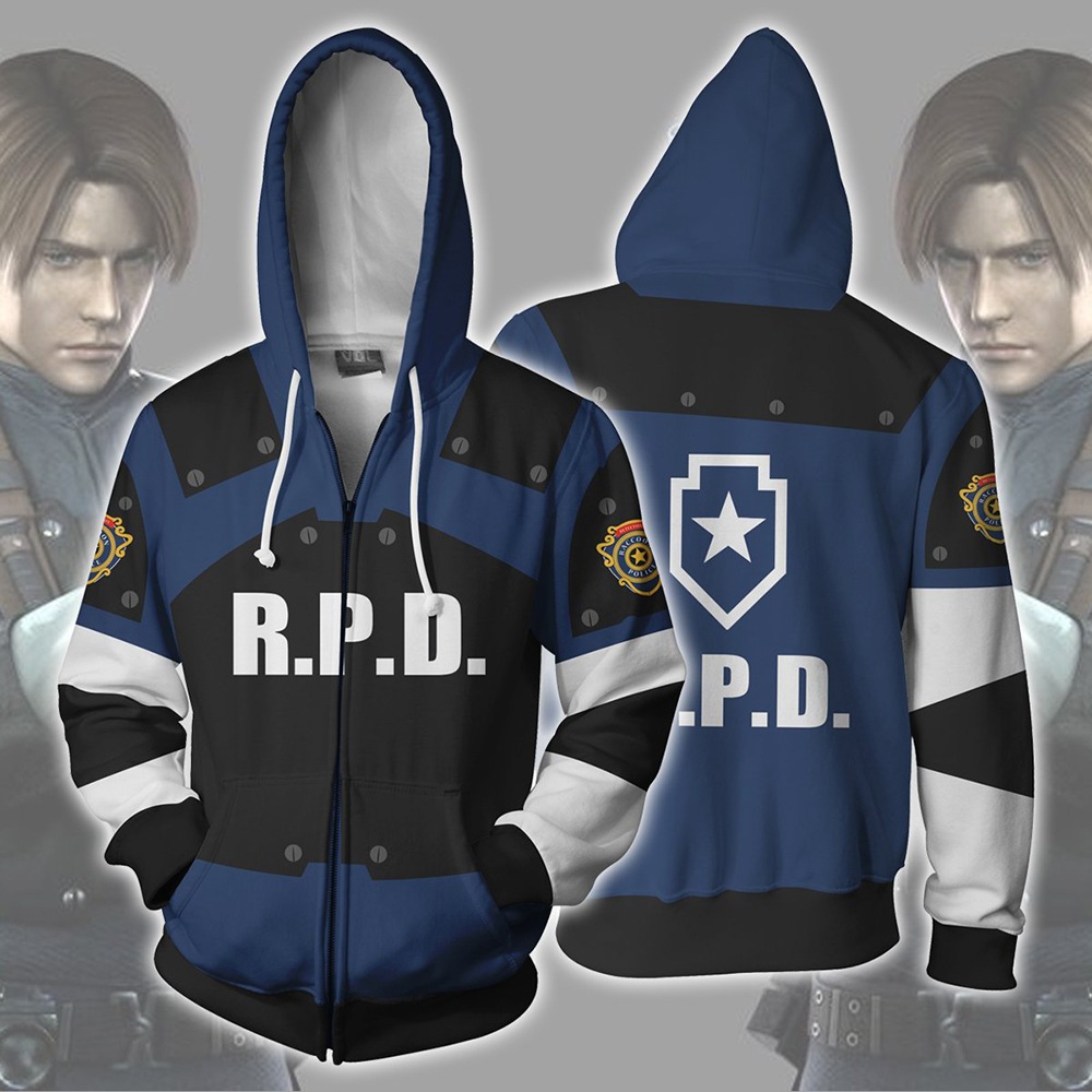 Resident Evil Dây Kéo Áo Khoác 3D In Áo Khoác Ngoài Thời Trang