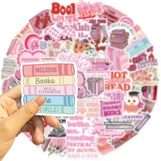 Bộ 50 Màu Hồng Bookish Đọc Sách Dán Cho Học Sinh Mùa Học Quà Tặng Sổ Lưu Niệm DIY Miếng Dán