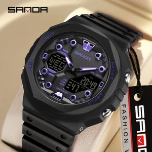 Đồng hồ nam chống thấm nước thể thao ngoài trời thời trang đô thị Sanda 6200 đa chức năng