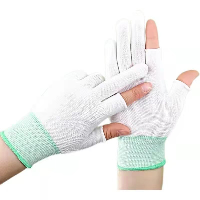 Găng Tay Nylon Nam Nữ Màu Hoa Chống Trơn Trượt Chống Mài Mòn Thoáng Khí Mỏng Lao Động Prote